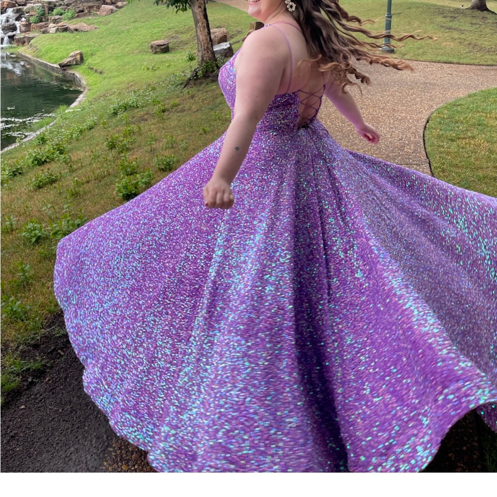 Amarra Prom Purple Sequin Dress Plus 16 18 20 Wachamacallit Dallas Quinceanera